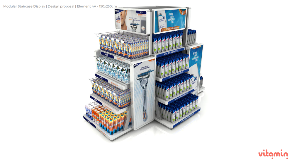 Modular staircase display - Vitamin-Stands